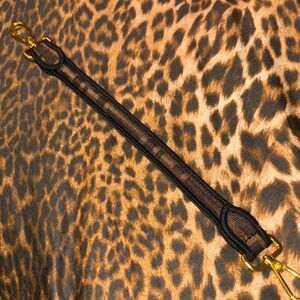 Fendi Gold and Brown Branded Purse Strap